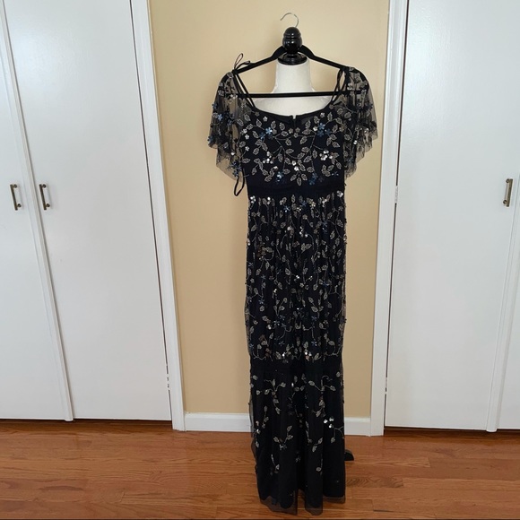 Adrianna Papell Black Beaded Dress - Picture 4 of 7